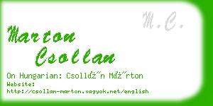 marton csollan business card